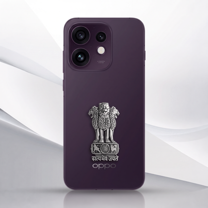 Oppo Reno 16 5G Compatible Satyamev Jayate 3D Metal Emblem Sticker