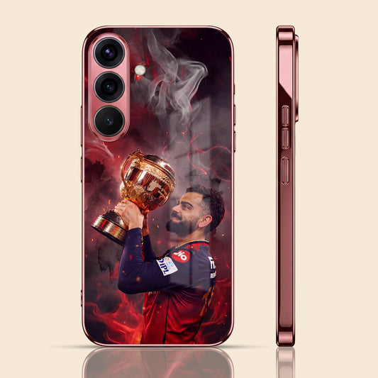 Samsung Galaxy A36 5G Virat Kohli Burgundy Electroplated Glass Back Case
