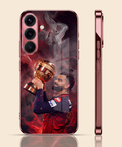Samsung Galaxy A36 5G Virat Kohli Burgundy Electroplated Glass Back Case