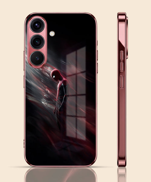 Samsung Galaxy A56 5G Crimson Spider Burgundy Electroplated Glass Back Case