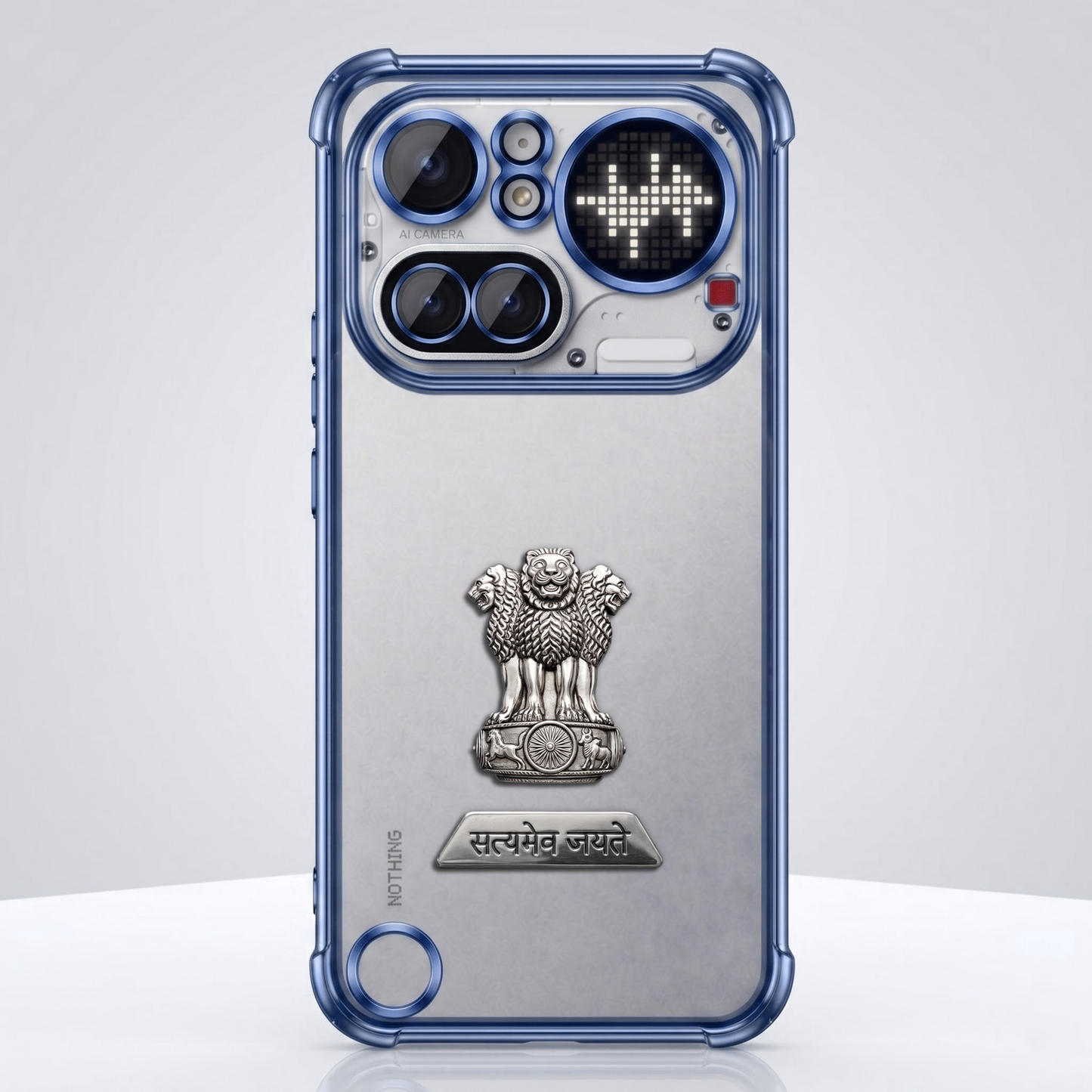 Nothing Phone 4a Pro 5G Satyamev Jayate 2-in-1 Emblem Transparent Shockproof Airbag Case