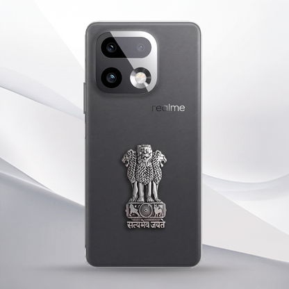Realme 16 Pro+ 5G Compatible Satyamev Jayate 3D Metal Emblem Sticker