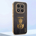 Redmi Note 15 Pro+ 5G Satyamev Jayate 3D Electroplated Frame Gold Thread Pattern Hard Back Case