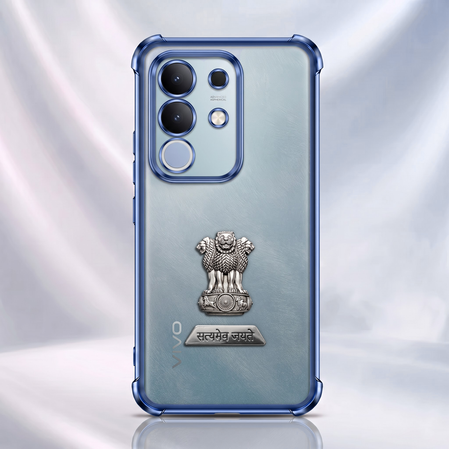 Vivo T4x 5G Satyamev Jayate 2-in-1 Emblem Transparent Shockproof Airbag Case