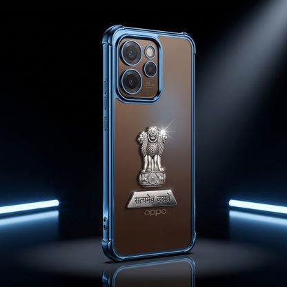 Oppo Reno 15 Pro Mini 5G Satyamev Jayate 2-in-1 Emblem Transparent Shockproof Airbag Case