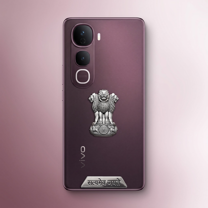Vivo Y400 Pro 5G Compatible Satyamev Jayate 3D Metal Emblem Sticker
