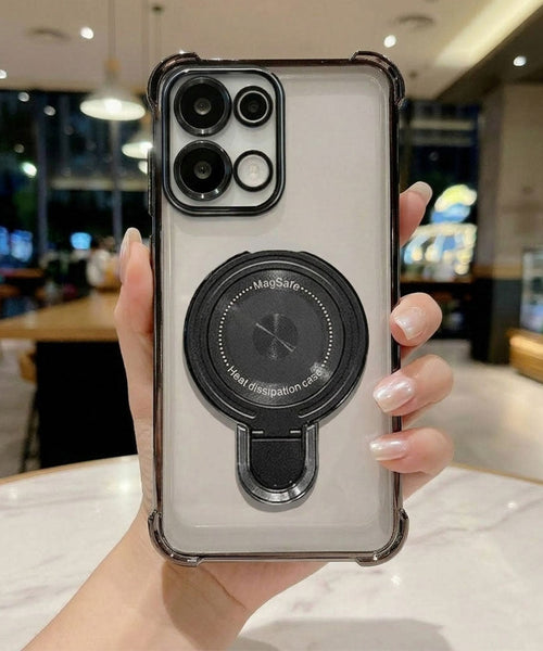 Oppo F31 5G Luxury Four Corner Invincible Bracket Ring Stand Case