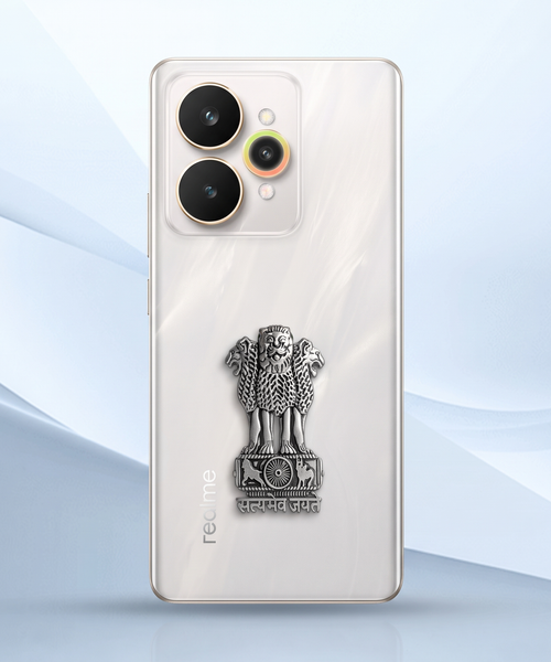 Realme 15 5G Compatible Satyamev Jayate 3D Metal Emblem Sticker