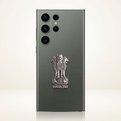 Samsung S23 Ultra 5G Compatible Satyamev Jayate 3D Metal Emblem Sticker
