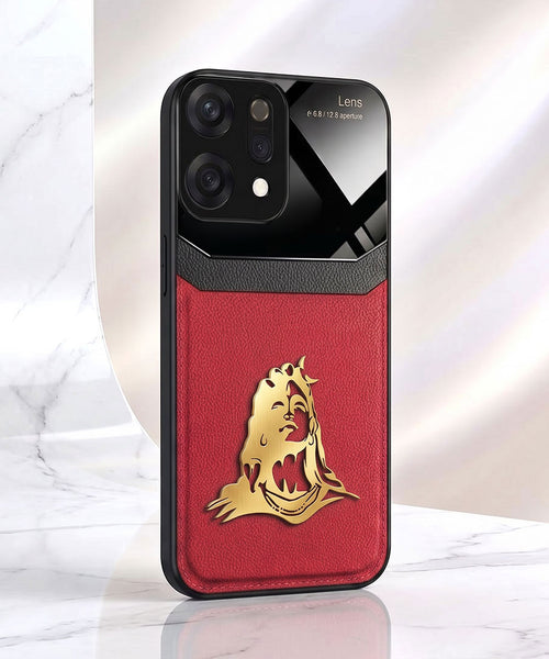 Oppo Reno 14 5G Mahadev 3D Gold Metal Leather Back Case