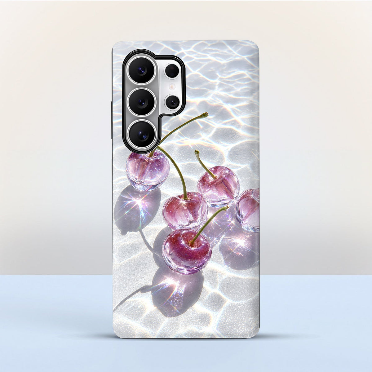 Samsung Galaxy S25 Ultra 5G Purple Transparent Cherry Protective Case