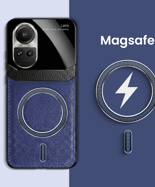 Oppo Reno 10 5G Premium Magsafe Magnetic Leather Lens Protective Case
