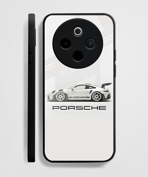 Vivo T4 5G Premium Acrylic Shockproof Glass Back Case (White Porsche)
