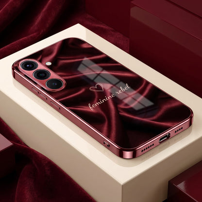 Samsung Galaxy A36 5G Feminine Rebel Burgundy Electroplated Glass Back Case