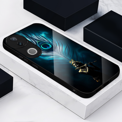 Vivo V50 5G Premium Acrylic Shockproof Glass Back Case (Divine Peacock)