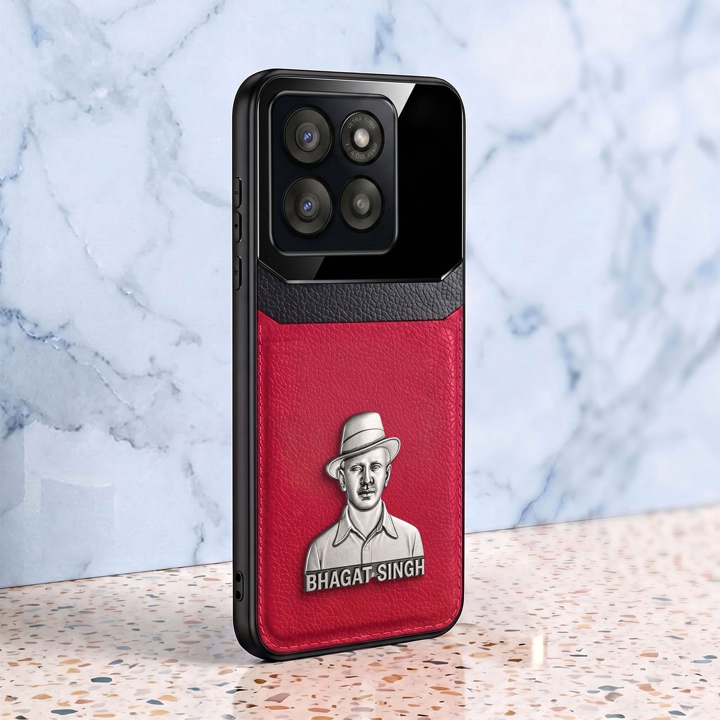 Motorola Edge 60 Fusion 5G Shaheed Bhagat Singh 3D Metal Leather Back Case