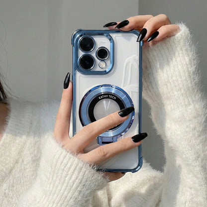 Oppo Reno 15 5G Original Luxury Magnifier Ring Stand Shockproof Airbags Corner Case