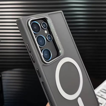 Samsung Galaxy S23 Ultra/S24 Ultra 5G New Frosted Matte Magnetic Metal Kickstand Shockproof Phone Case Cover