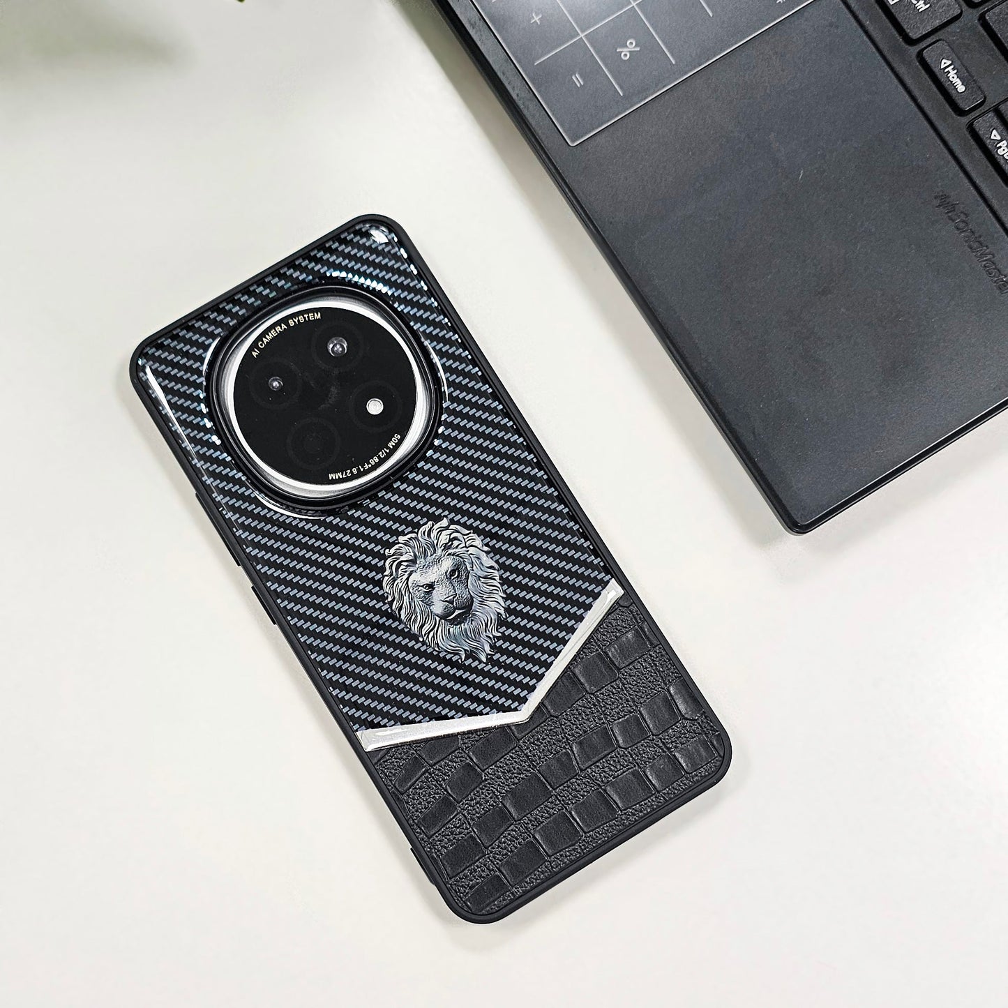 OPPO F29 Pro 5G Luxury Lion Pattern Leather And Liquid Silicone Case