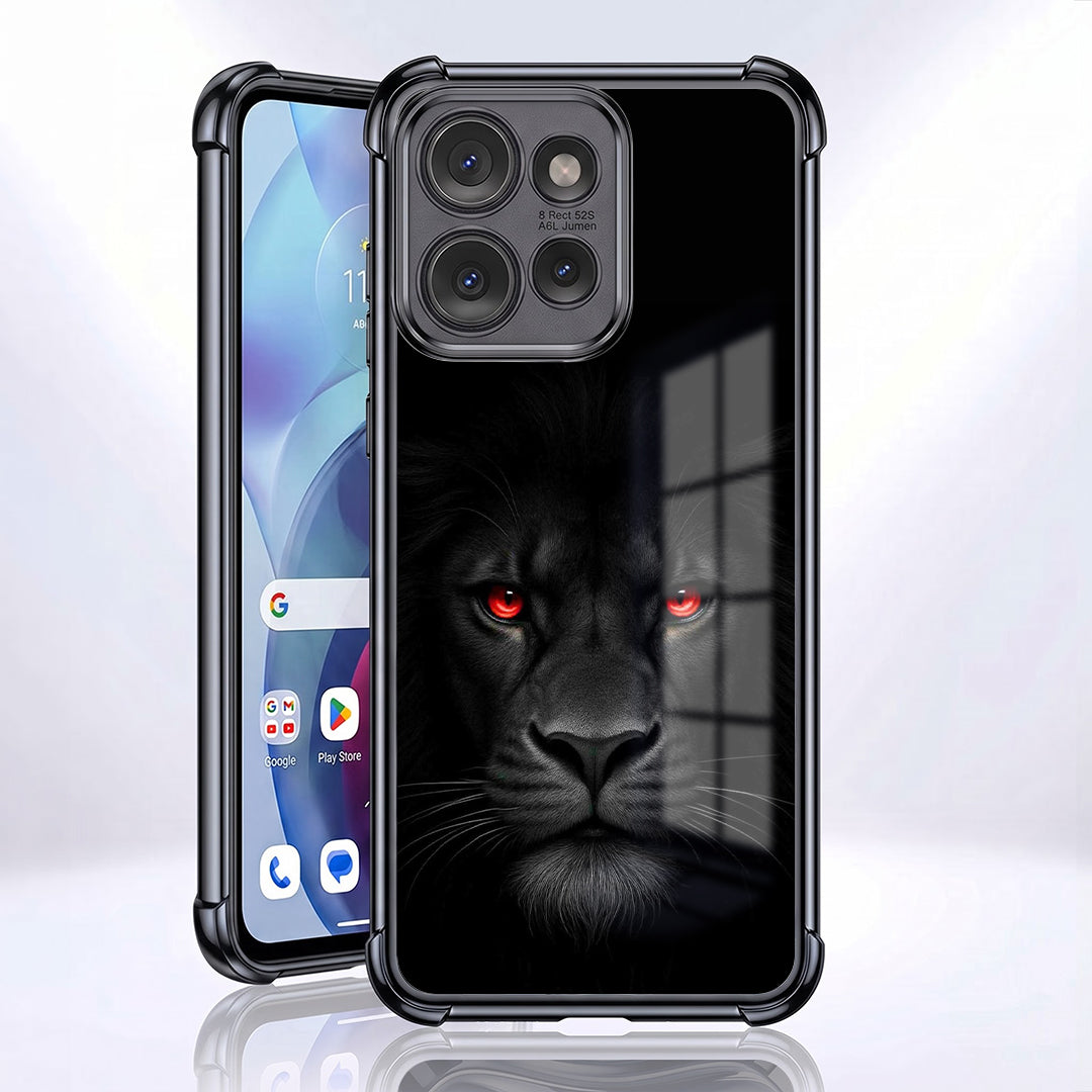 Motorola Edge 50 5G Premium Black Lion Airbags Printed Back Case