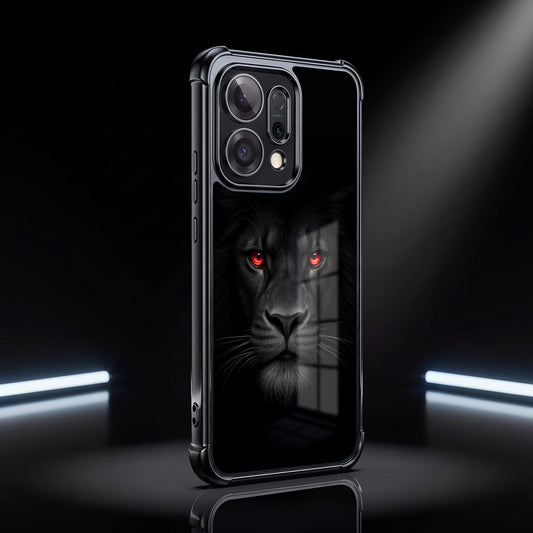 Oppo Reno 14 5G Premium Black Lion Airbags Printed Back Case