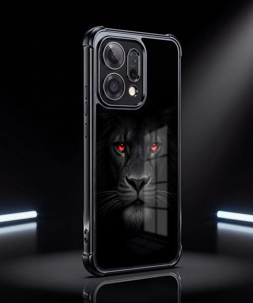 Oppo Reno 14 5G Premium Black Lion Airbags Printed Back Case