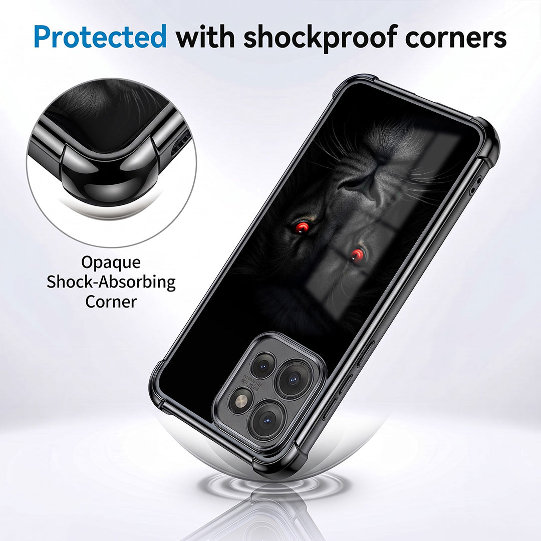 Motorola Edge 50 5G Premium Black Lion Airbags Printed Back Case