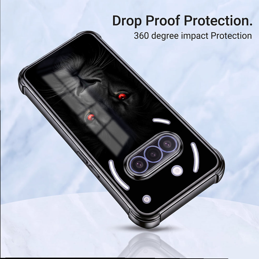 Nothing Phone 3a 5G Premium Black Lion Airbags Printed Back Case
