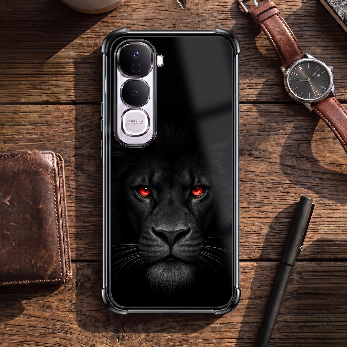 Vivo Y400 Pro 5G Premium Black Lion Airbags Printed Back Case