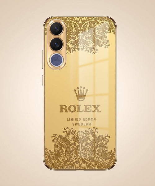 Vivo V70 FE 5G Rolex Crown Gold Electroplated Glass Phone Back Case