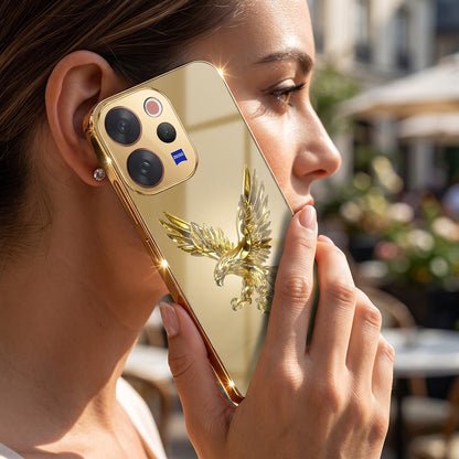 Vivo V70 5G Golden Eagle Gold Electroplated Glass Phone Back Case