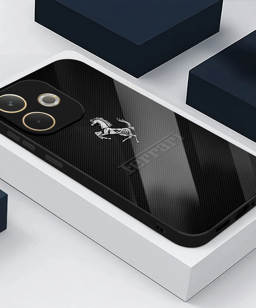 Oppo A5 Pro 5G Premium Acrylic Shockproof Glass Back Case (Ferrari Carbon Fiber)