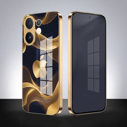 Vivo V60e 5G Luxury Wave Gold Electroplated Glass Phone Back Case