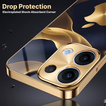 Oppo Reno 13 5G Luxury Wave Gold Electroplated Glass Phone Back Case