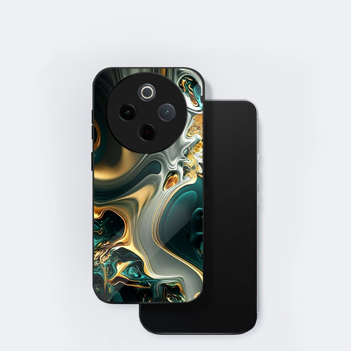 Vivo T4 5G Premium Acrylic Shockproof Glass Back Case (Ocean Ember)
