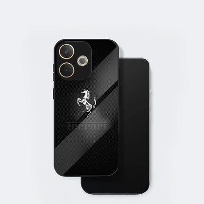 Oppo A5 Pro 5G Premium Acrylic Shockproof Glass Back Case (Ferrari Carbon Fiber)