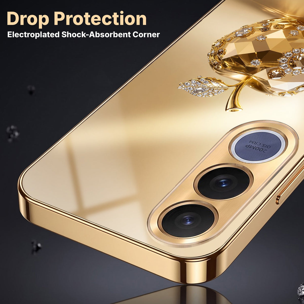 Vivo V70 FE 5G Golden Apple Gold Electroplated Glass Phone Back Case