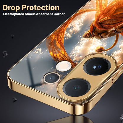 Vivo T4 Pro 5G Divine Hanuman Gold Electroplated Glass Phone Back Case