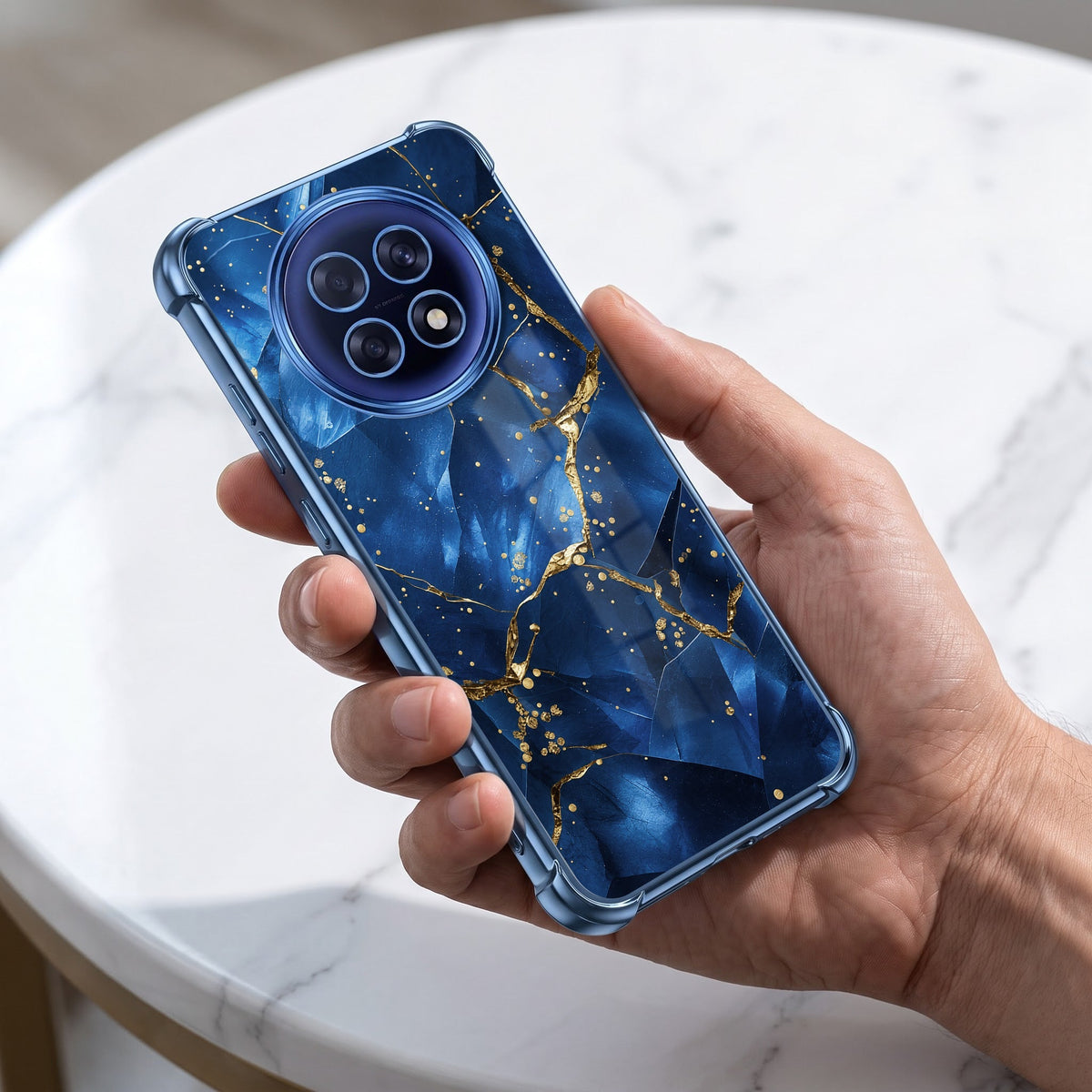 Oppo F31 Pro+ 5G Blue Crimson Marble Airbags Printed Back Case