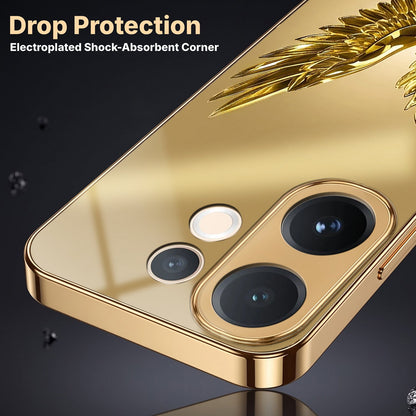 Vivo T4 Pro 5G Golden Eagle Gold Electroplated Glass Phone Back Case