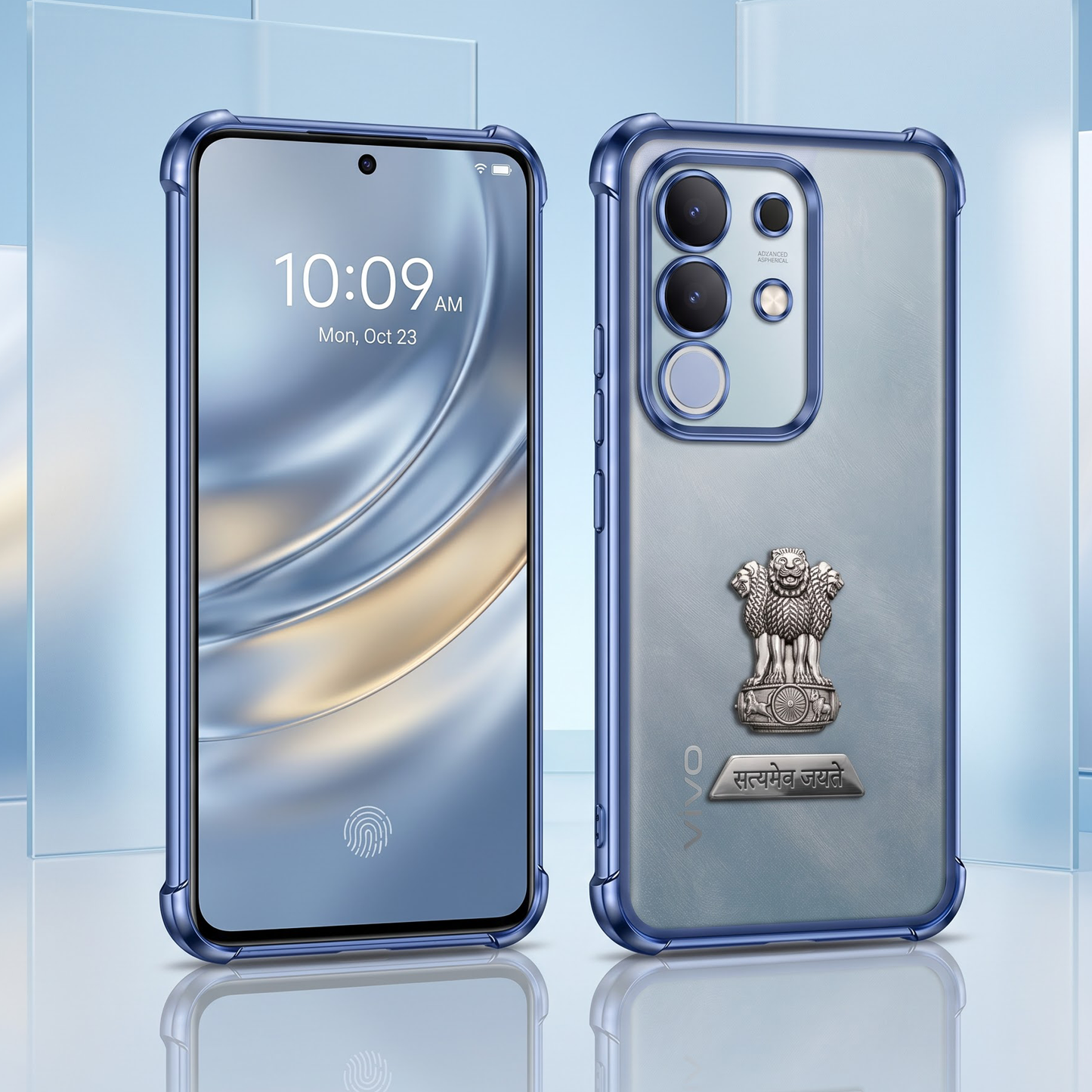 Vivo T4x 5G Satyamev Jayate 2-in-1 Emblem Transparent Shockproof Airbag Case