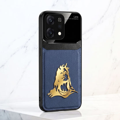 Oppo Reno 14 5G Mahadev 3D Gold Metal Leather Back Case