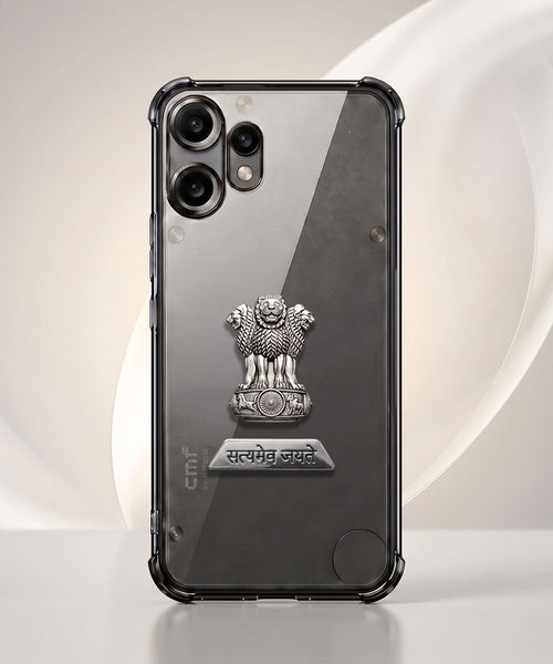 Nothing Phone 2 Pro 5G Satyamev Jayate 2-in-1 Emblem Transparent Shockproof Airbag Case