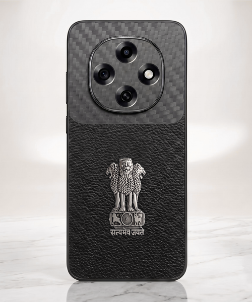 Oppo F31 Pro 5G Satyamev Jayate Carbon Fiber Leather Hybrid Phone Case