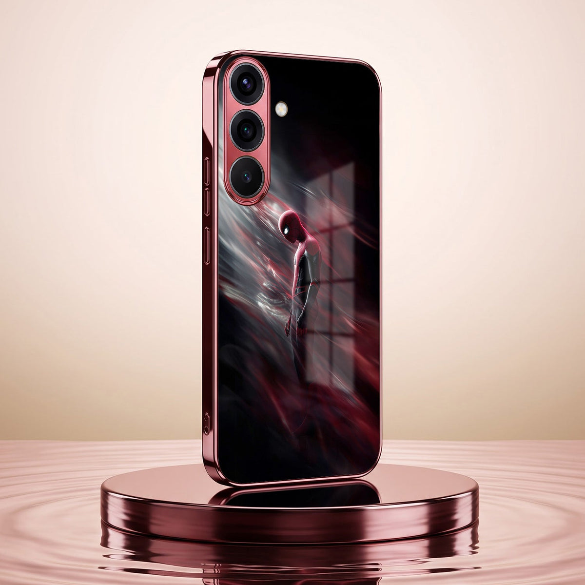 Samsung Galaxy A56 5G Crimson Spider Burgundy Electroplated Glass Back Case