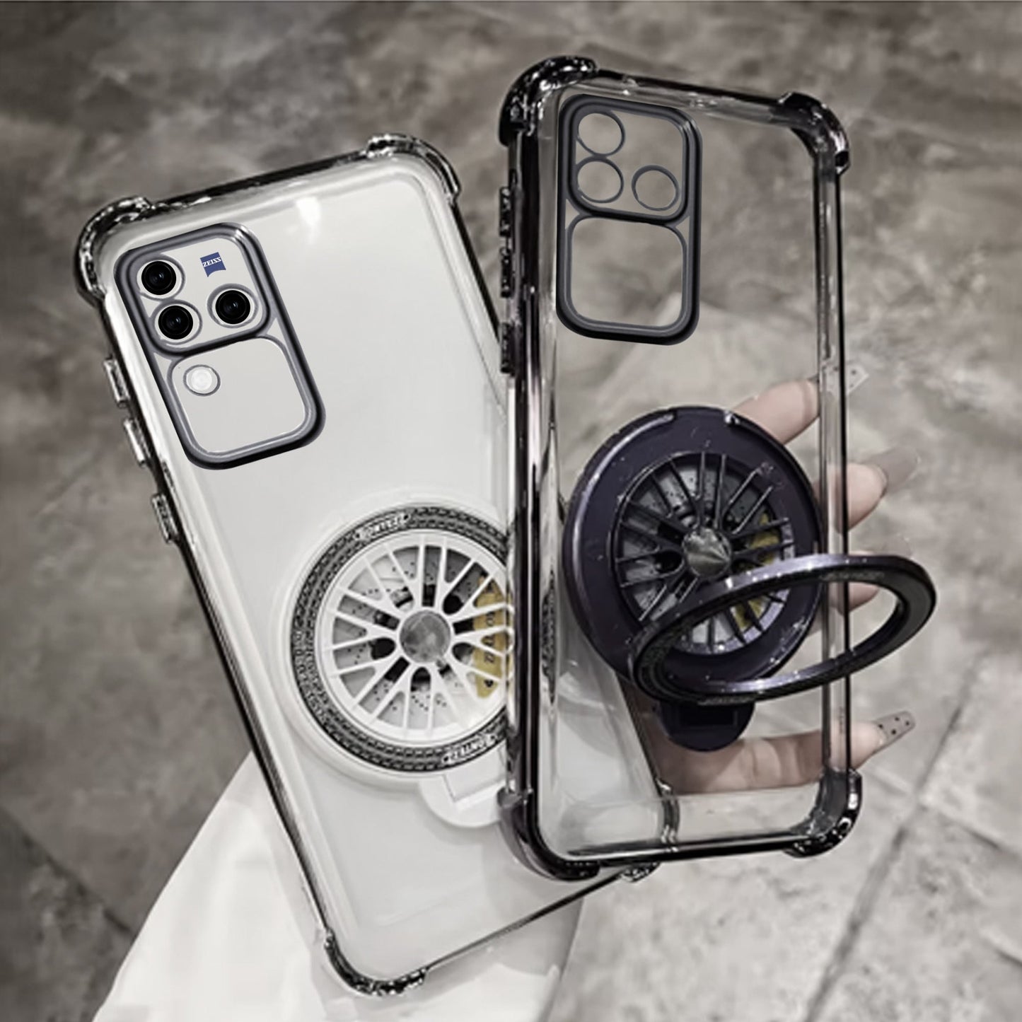 Vivo V30 Pro 5G Premium Stress Buster Wheel Rotating Shockproof Airbags Case