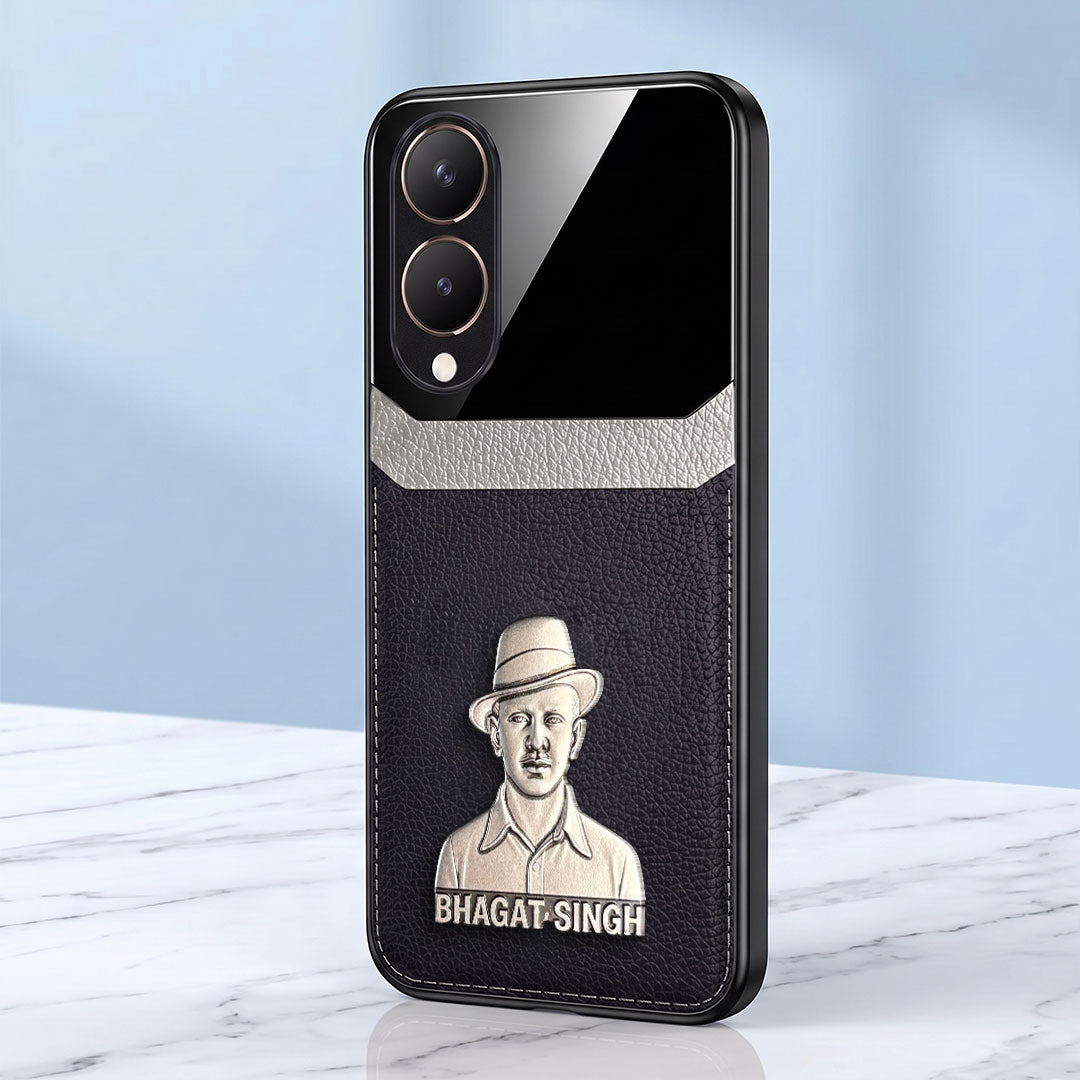 Vivo Y28 5G Shaheed Bhagat Singh 3D Metal Leather Back Case