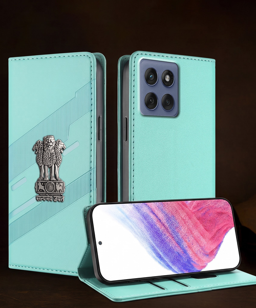 Motorola Edge 60 Fusion 5G Satyamev Jayate 3D Emblem Magnetic Flip Wallet Case