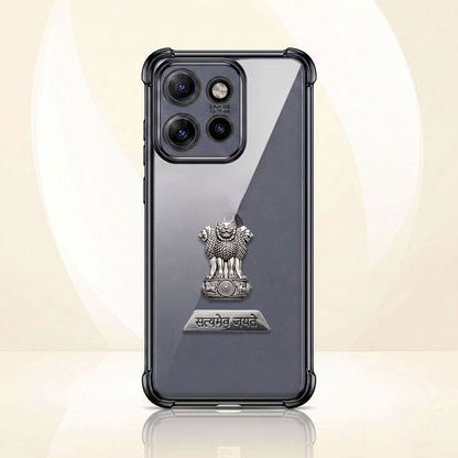 Motorola Edge 50 Neo 5G Satyamev Jayate 2-in-1 Emblem Transparent Shockproof Airbag Case
