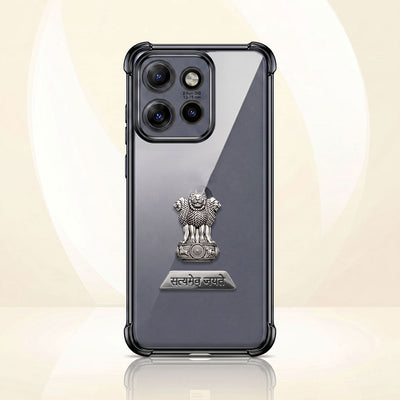 Motorola Edge 50 Neo 5G Satyamev Jayate 2-in-1 Emblem Transparent Shockproof Airbag Case